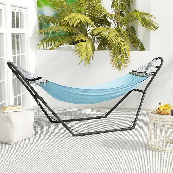 Outsunny - Support de hamac réglable pour 2 à 3 personnes - pieds antidérapants - acier - pour Hamacs de 2,75 à 4 m - noir - Outsunny - Image 2