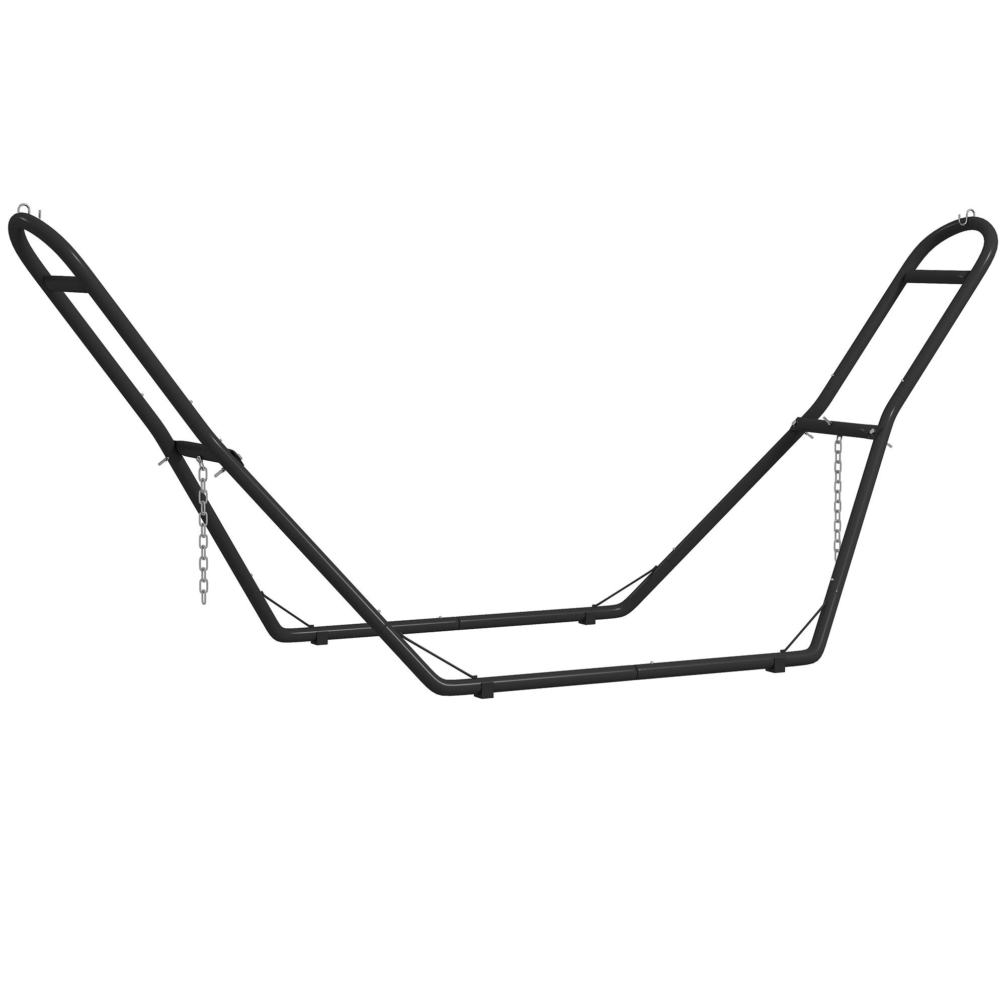 Outsunny - Support de hamac réglable pour 2 à 3 personnes - pieds antidérapants - acier - pour Hamacs de 2,75 à 4 m - noir - Outsunny