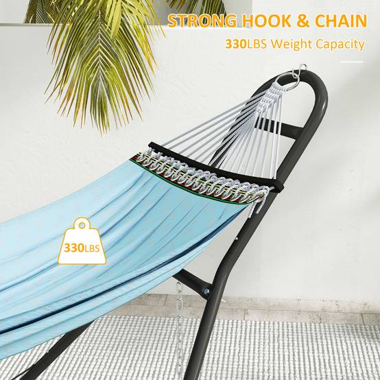 Outsunny - Support de hamac réglable pour 2 à 3 personnes - pieds antidérapants - acier - pour Hamacs de 2,75 à 4 m - noir - Outsunny - Image 9