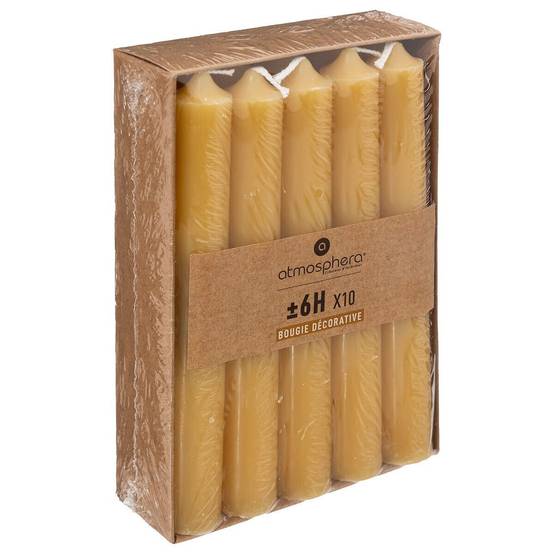Lot de 10 Bougies Bâtons Jaune H 16 cm - Image 3