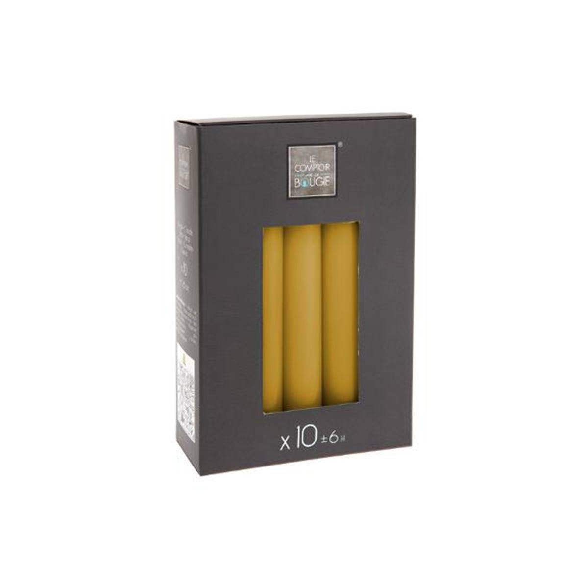 Lot de 10 Bougies Bâtons Jaune H 16 cm - Image 4