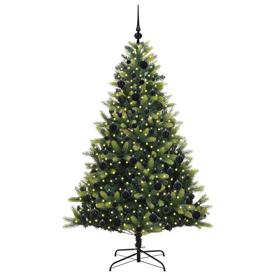 Sapin de Noël | Arbre de Noël artificiel en silicone flexible 300 LEDs 180 cm Maison Chic - Image 3