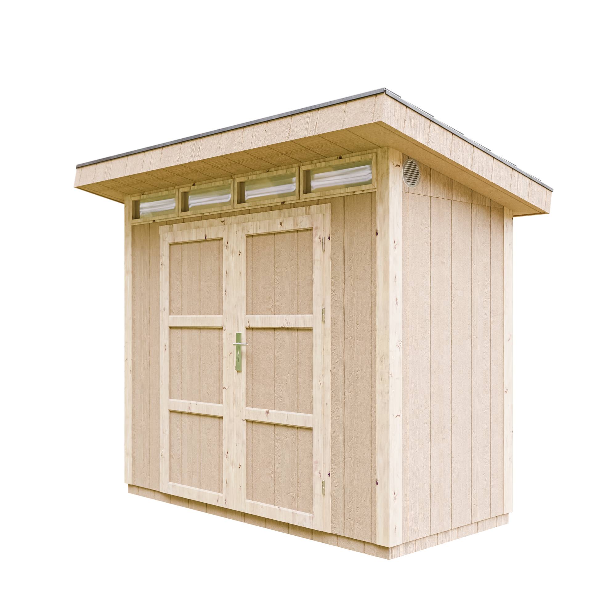 Timbela - Abri de Jardin Qualité Premium 3m² / L161xL294cm - Kit tout compris avec sol, tuiles bitumineuses, set de peinture - Timbela M901A-TERRA BROWN - Image 2
