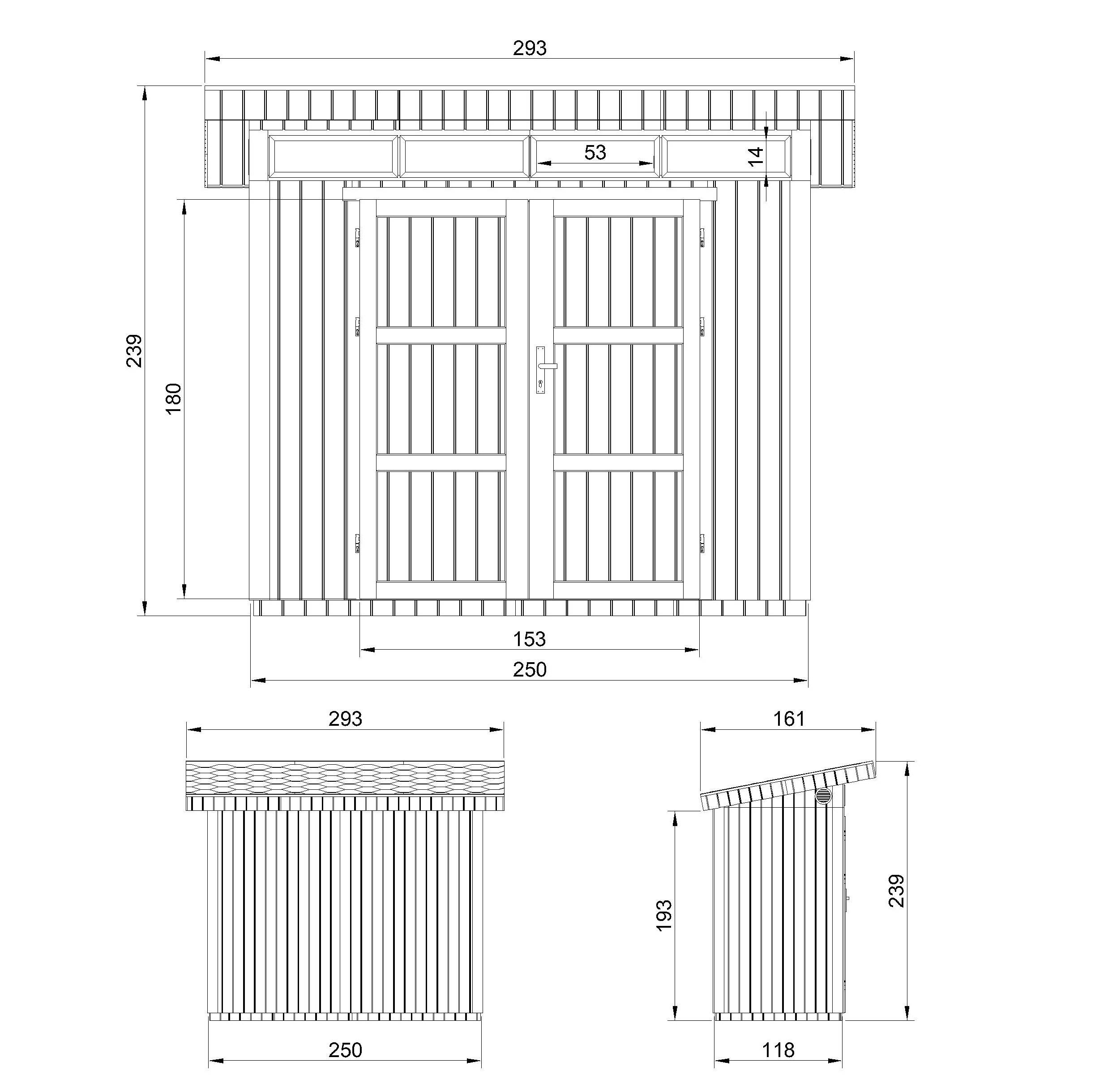 Timbela - Abri de Jardin Qualité Premium 3m² / L161xL294cm - Kit tout compris avec sol, tuiles bitumineuses, set de peinture - Timbela M901A-TERRA BROWN - Image 6