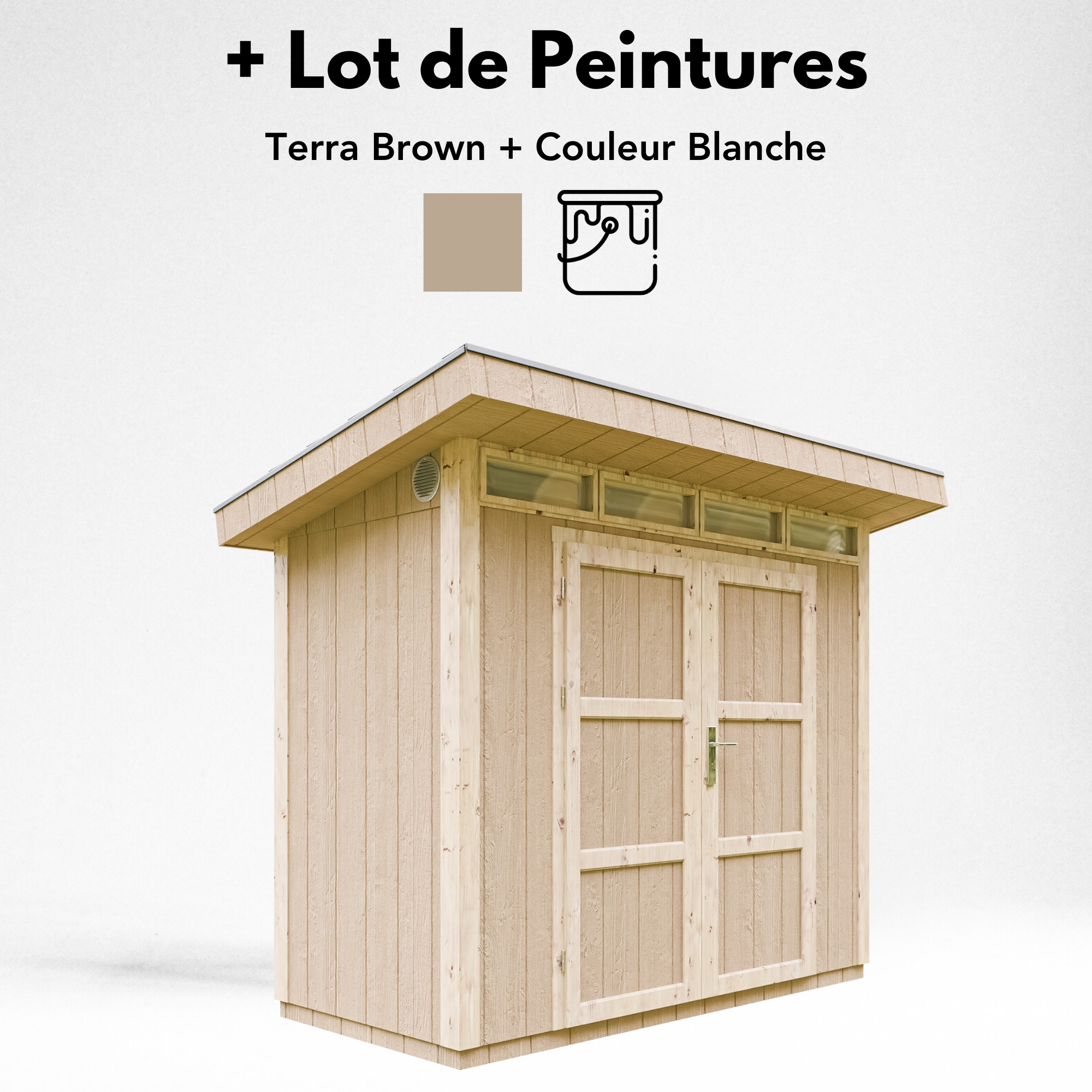 Timbela - Abri de Jardin Qualité Premium 3m² / L161xL294cm - Kit tout compris avec sol, tuiles bitumineuses, set de peinture - Timbela M901A-TERRA BROWN - Image 10