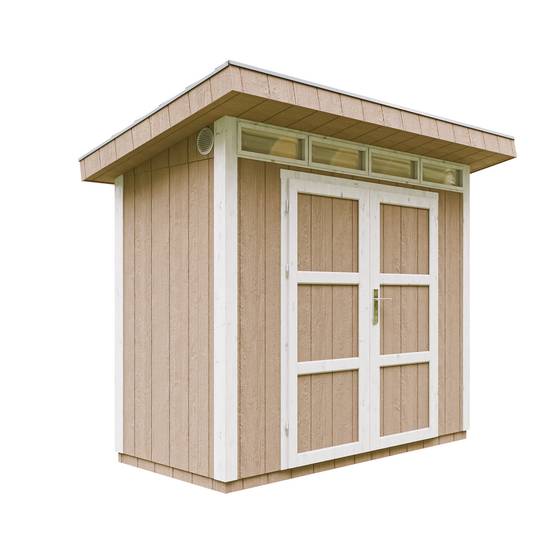 Timbela - Abri de Jardin Qualité Premium 3m² / L161xL294cm - Kit tout compris avec sol, tuiles bitumineuses, set de peinture - Timbela M901A-TERRA BROWN - Image 1