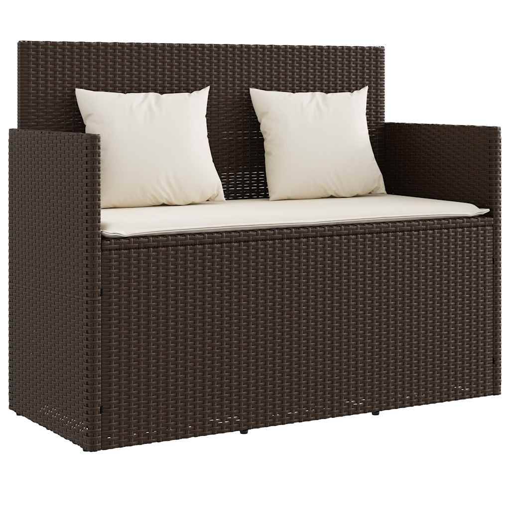 Vidaxl - Banc de jardin avec coussins marron résine tressée vidaXL 365762 - Image 2