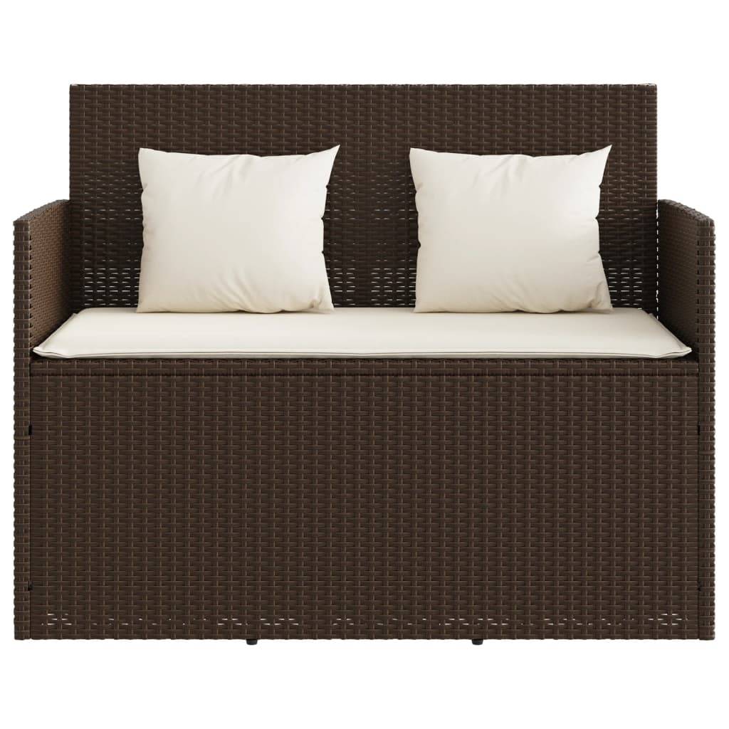 Vidaxl - Banc de jardin avec coussins marron résine tressée vidaXL 365762 - Image 9