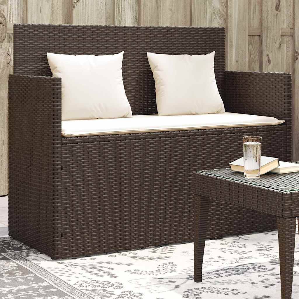 Vidaxl - Banc de jardin avec coussins marron résine tressée vidaXL 365762