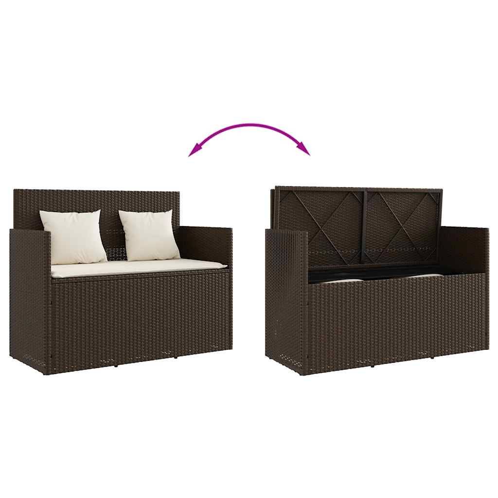 Vidaxl - Banc de jardin avec coussins marron résine tressée vidaXL 365762 - Image 8