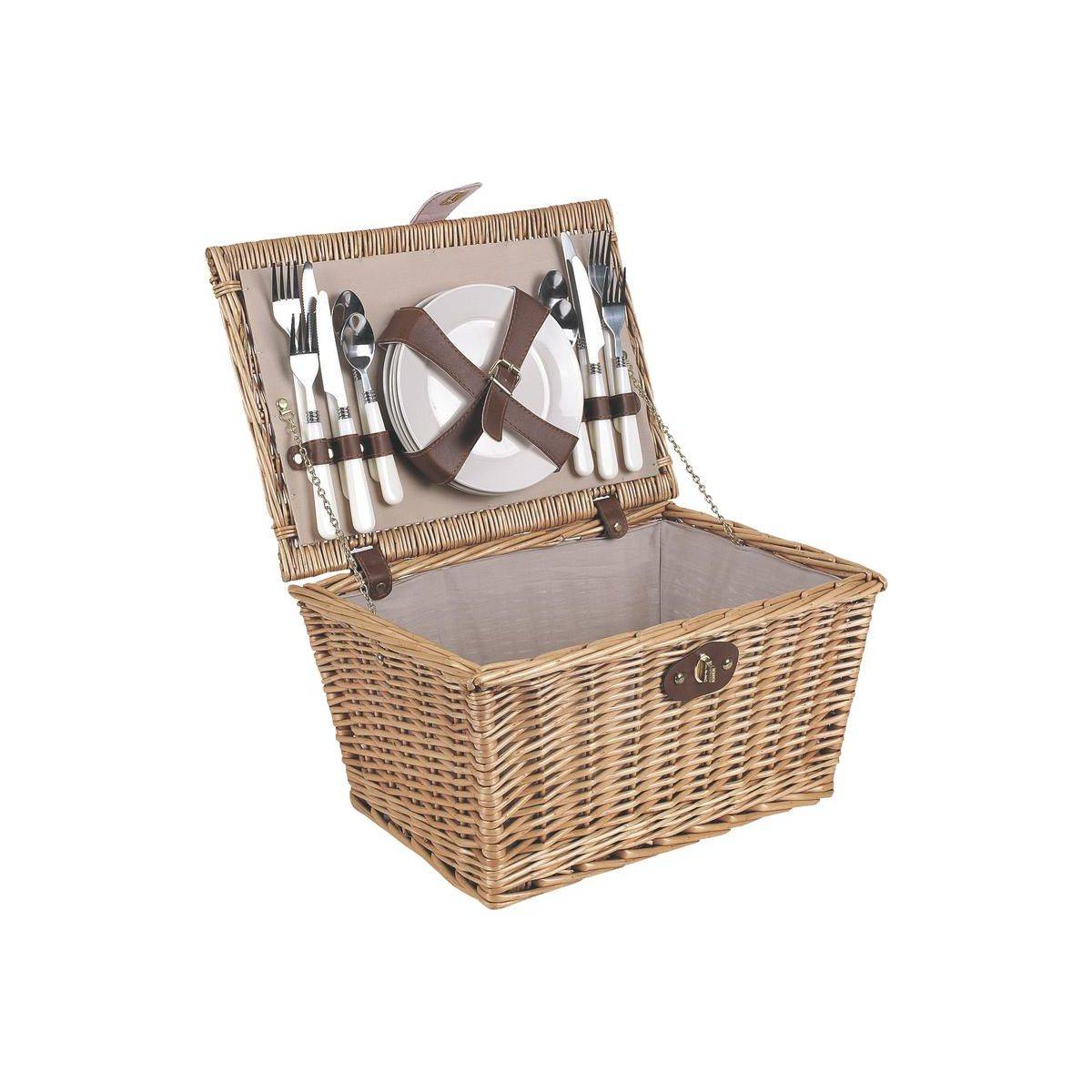 Aubry Gaspard - Panier de pique-nique 4 couverts en osier teinté - Image 1