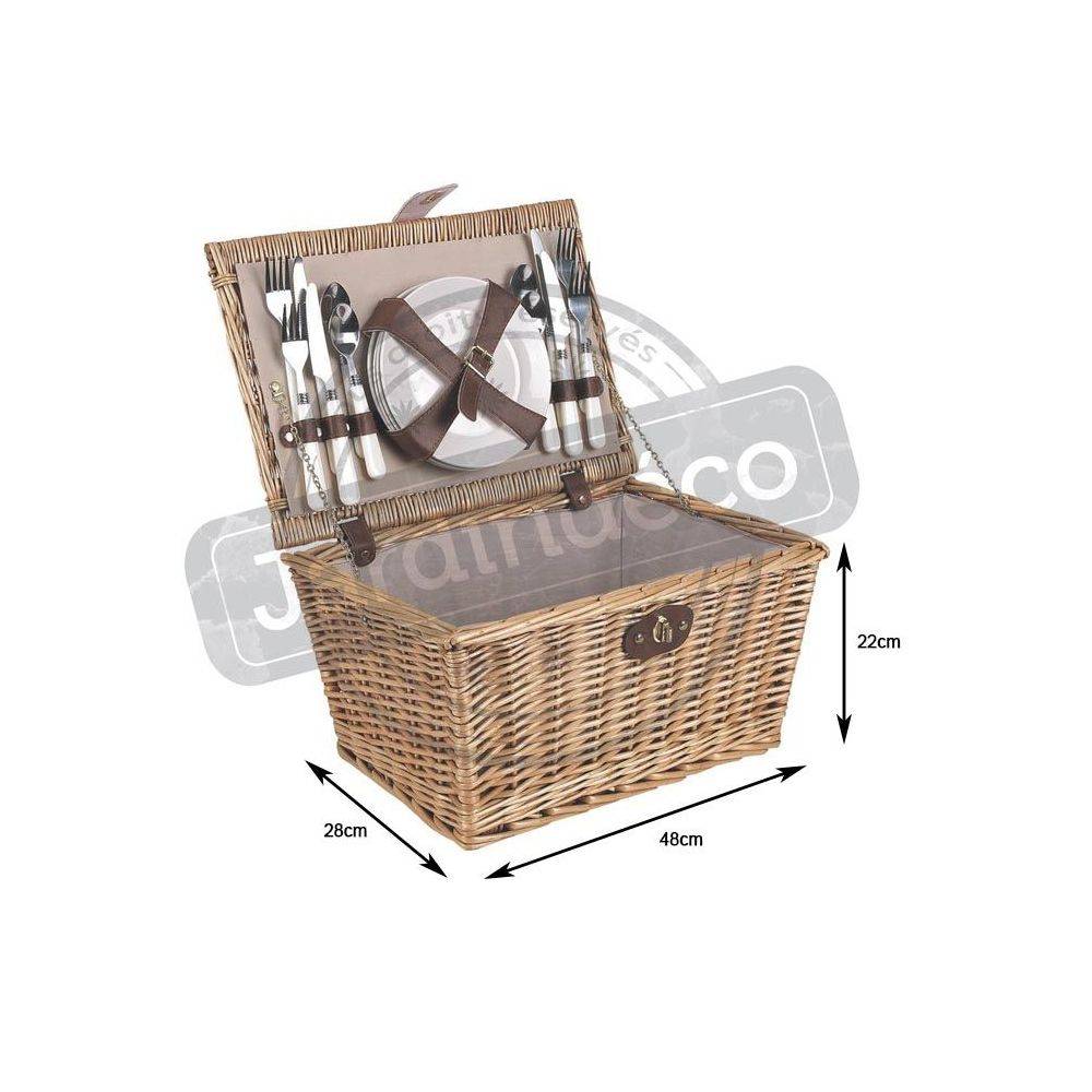 Aubry Gaspard - Panier de pique-nique 4 couverts en osier teinté - Image 3