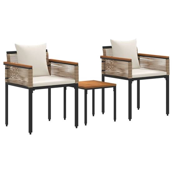 Ensemble de meubles d'extérieur 3 pcs | Mobilier d'extérieur Beige et blanc crème Maison Chic - Image 1