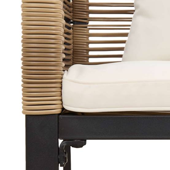 Ensemble de meubles d'extérieur 3 pcs | Mobilier d'extérieur Beige et blanc crème Maison Chic - Image 8