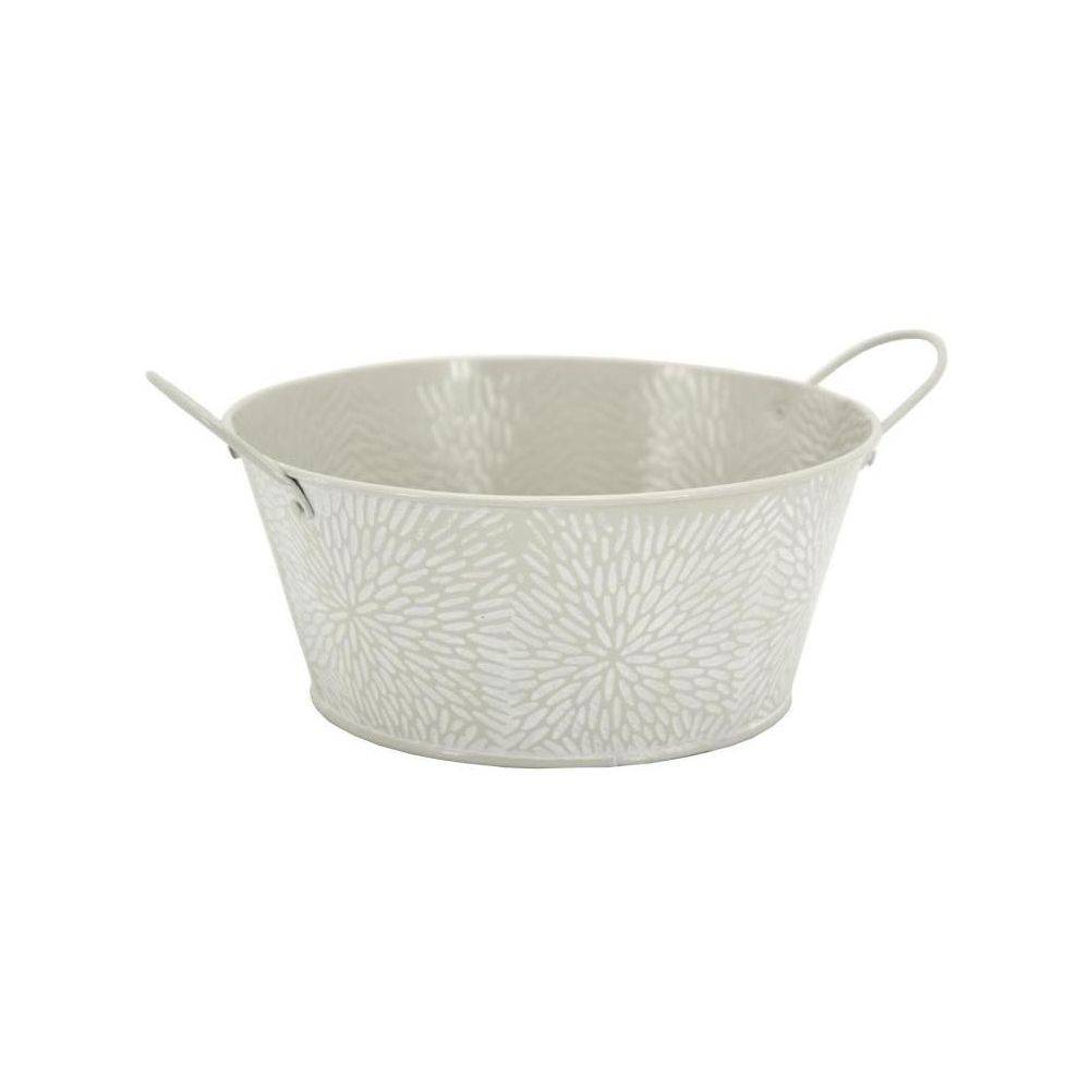 Aubry Gaspard - Corbeille ronde en métal laqué motif floral (Lot de 3) - Image 2