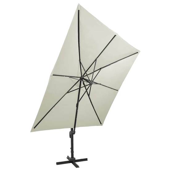 Parasol déporté aluminium sable 300 x 300 x 258 cm, Poids:19.48kg - PANGIVO - Image 2