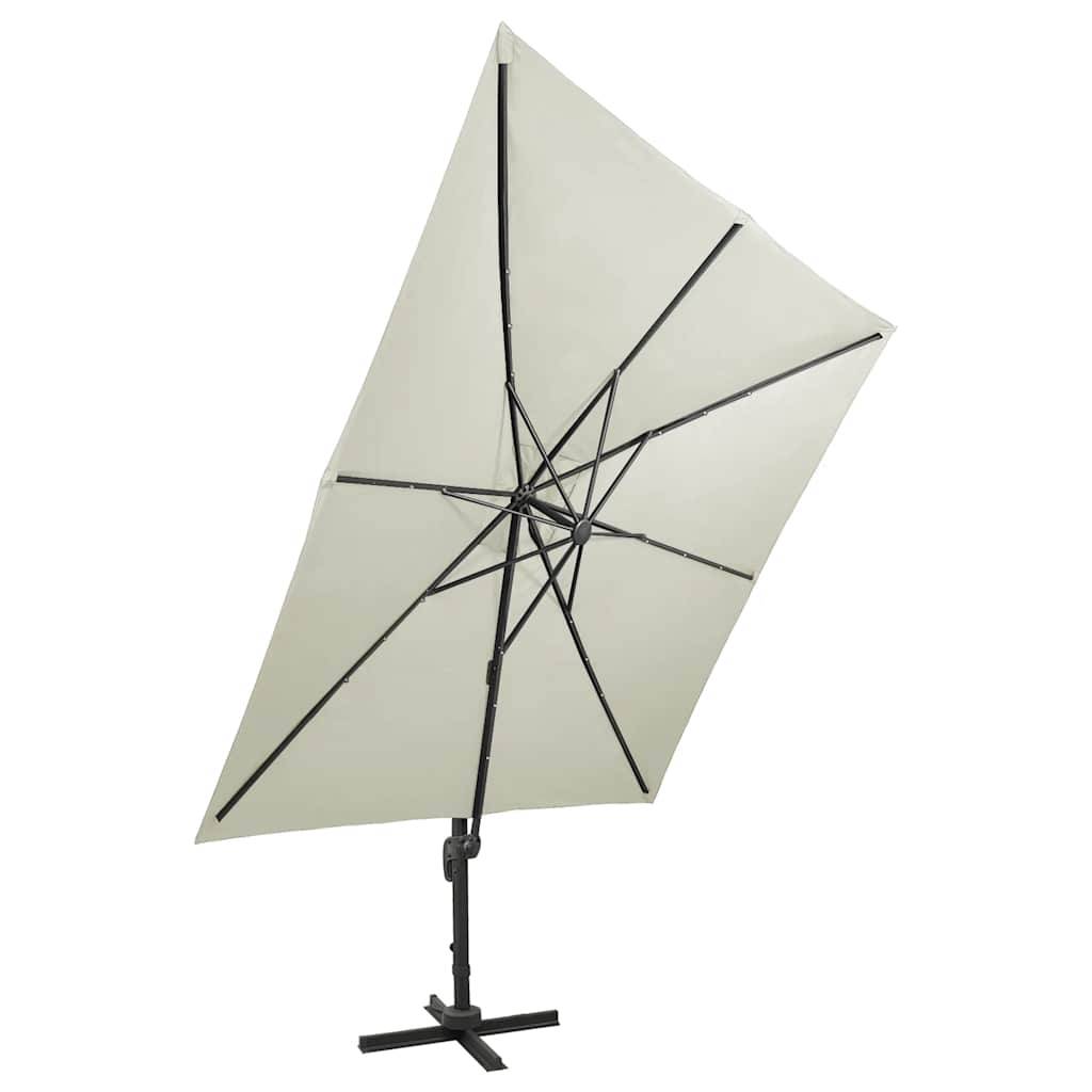 Parasol déporté aluminium sable 300 x 300 x 258 cm, Poids:19.48kg - PANGIVO - Image 2