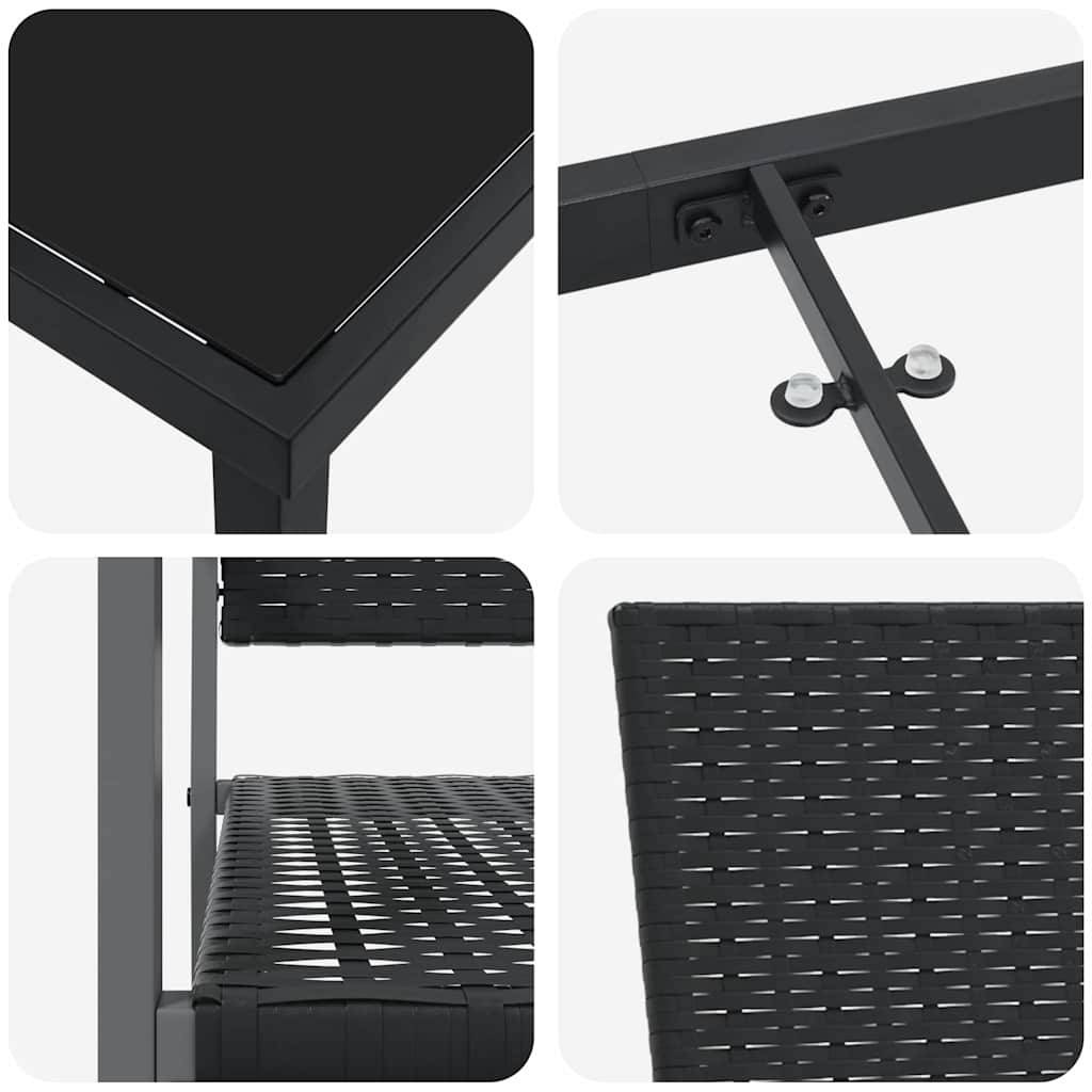 ComfortXL - Salon de jardin 2 personnes résine tressée avec table en verre pour balcon et terrasse Noir – ComfortXL Outdoor Living - Image 9