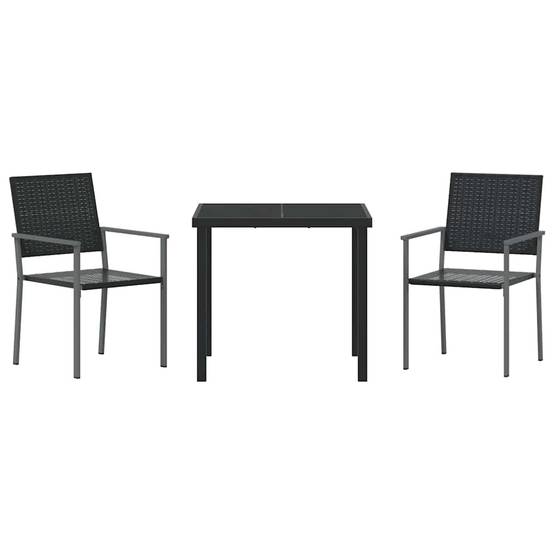 ComfortXL - Salon de jardin 2 personnes résine tressée avec table en verre pour balcon et terrasse Noir – ComfortXL Outdoor Living - Image 7