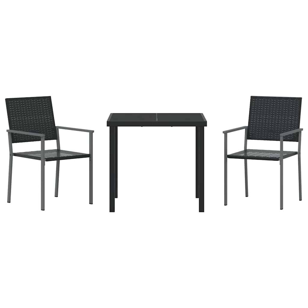 ComfortXL - Salon de jardin 2 personnes résine tressée avec table en verre pour balcon et terrasse Noir – ComfortXL Outdoor Living - Image 7