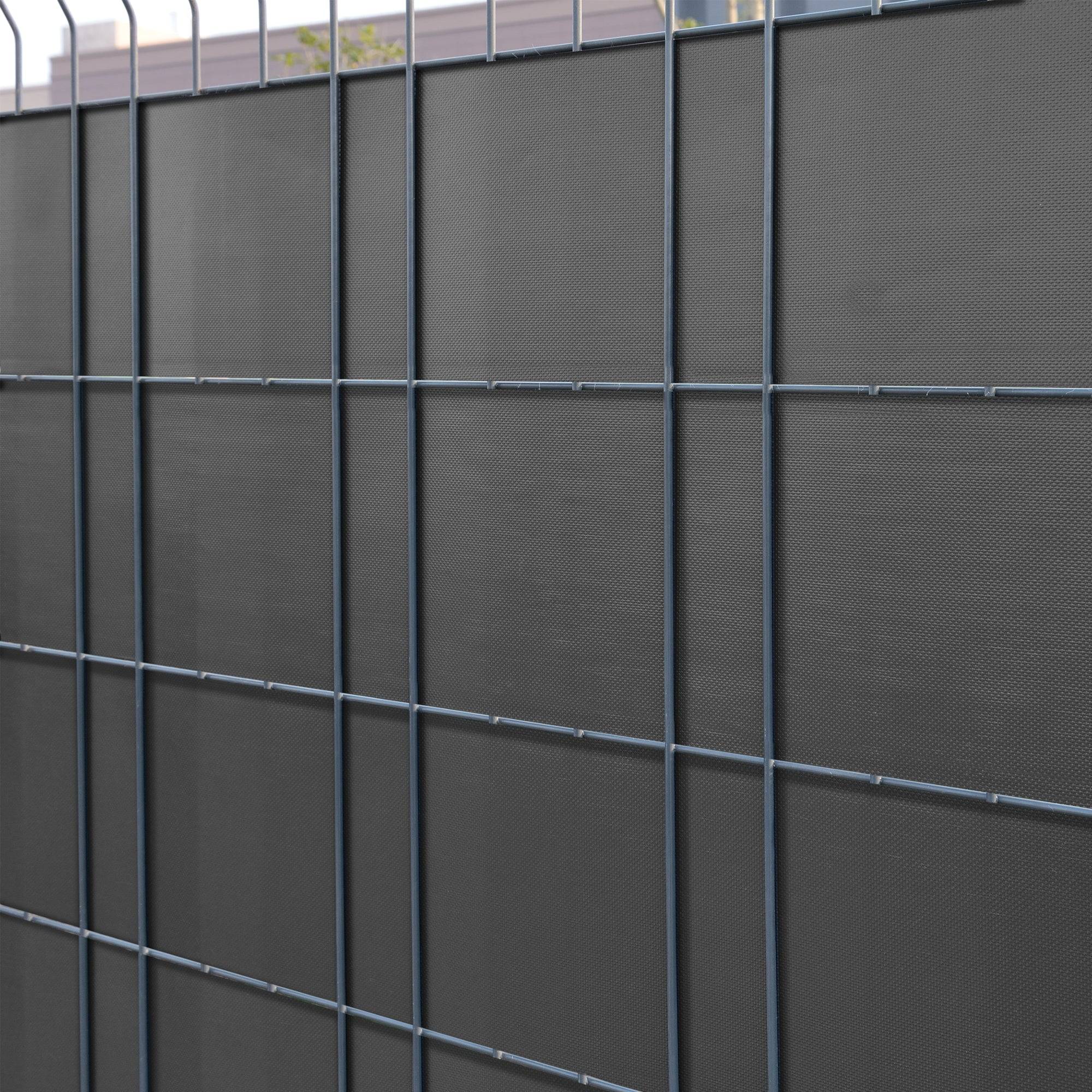 Helloshop26 - Bande de brise-vue PVC 35 m x 19 cm 6,65 m² gris anthracite ral 7016 - Image 3