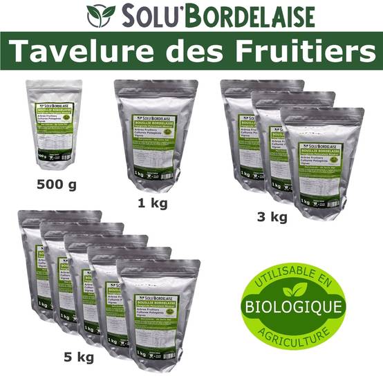Solu'Bordelaise-Tavelure des Fruitiers - 500 g de Bouillie Bordelaise Non Colorée- Polyvalent à base de Sulfate de Cuivre 200 g/kg-UAB-Doseur inclus - Image 5