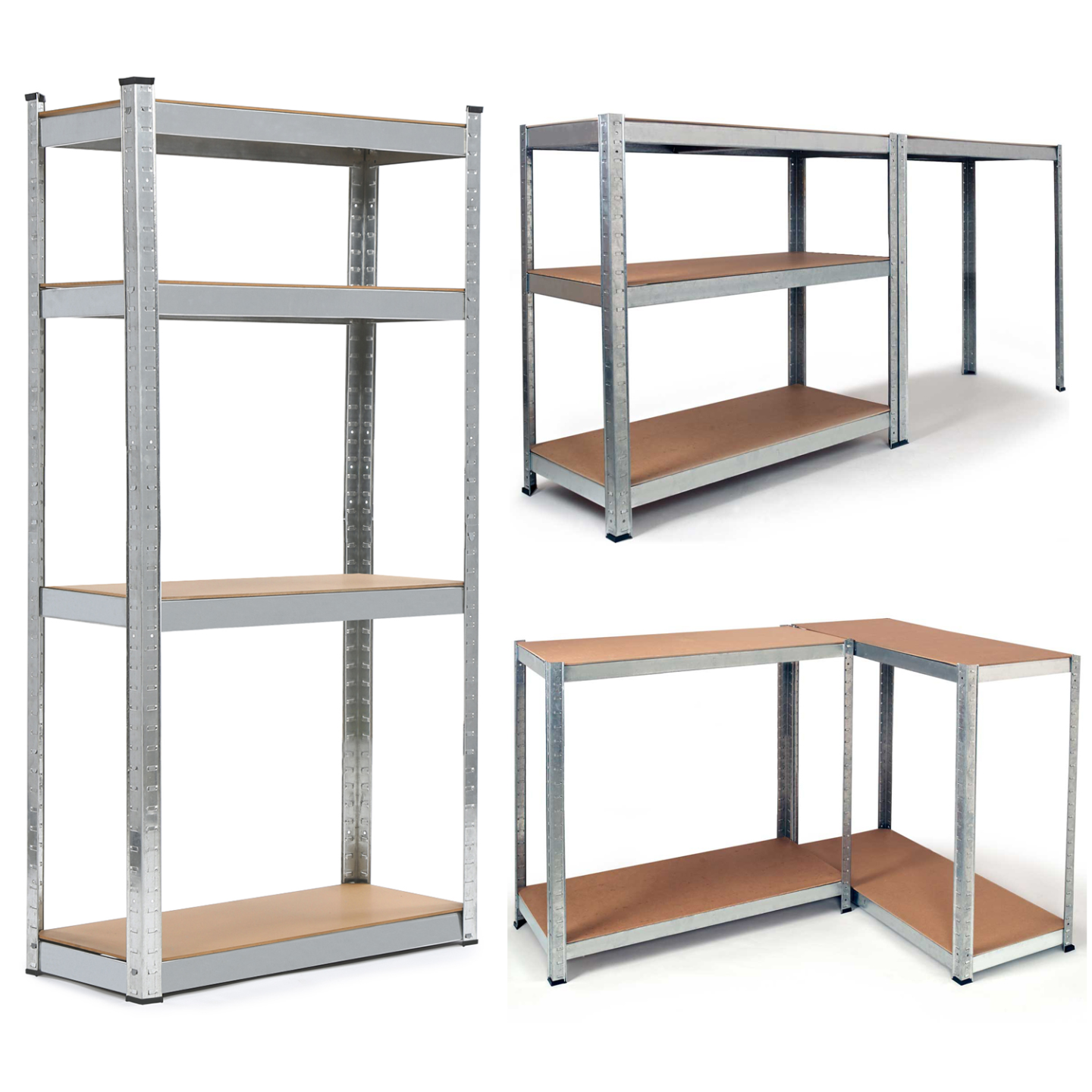 Lot de 3 étagères modulables charges lourdes en métal 12 plateaux - Image 5