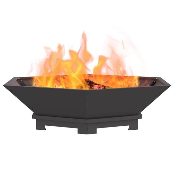 Grand Brasero Carré XXL Acier Foyer de Jardin Design Moderne 100x100x28 cm Noir - ComfortXL Outdoor Living - Image 3