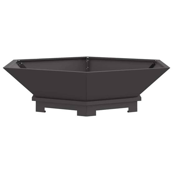 Grand Brasero Carré XXL Acier Foyer de Jardin Design Moderne 100x100x28 cm Noir - ComfortXL Outdoor Living - Image 2