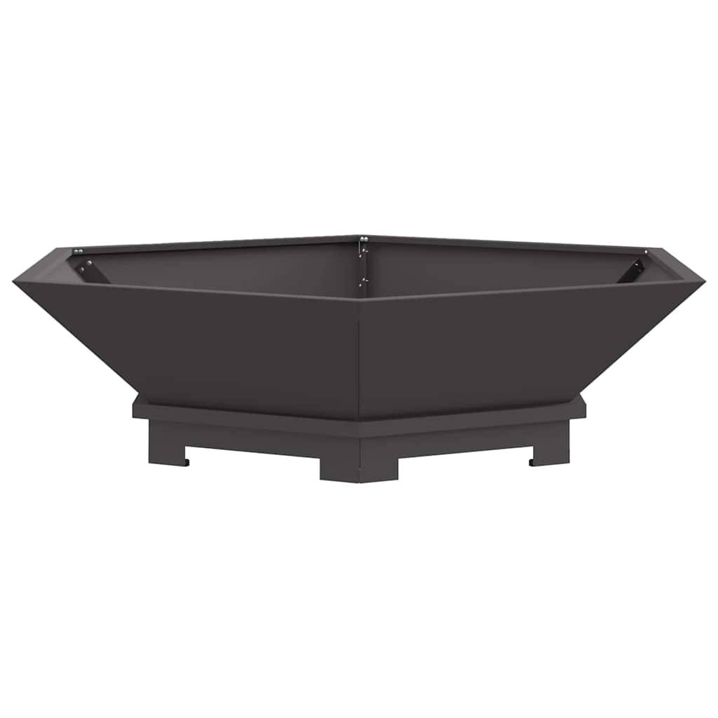Grand Brasero Carré XXL Acier Foyer de Jardin Design Moderne 100x100x28 cm Noir - ComfortXL Outdoor Living - Image 2