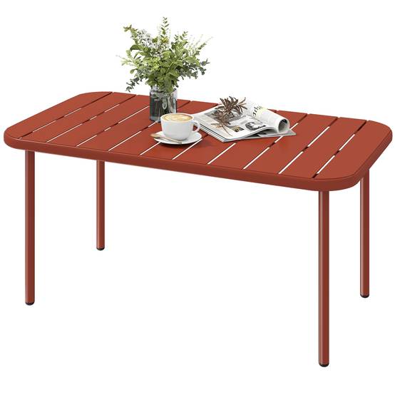 PANGIVO - Table basse de jardin acier galvanisé rouge 90 x 50 x 43 cm - PANGIVO - Image 2