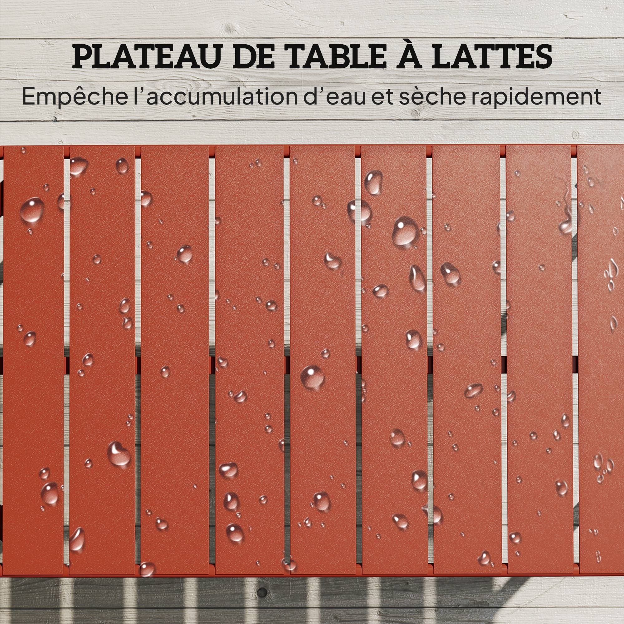 PANGIVO - Table basse de jardin acier galvanisé rouge 90 x 50 x 43 cm - PANGIVO - Image 7