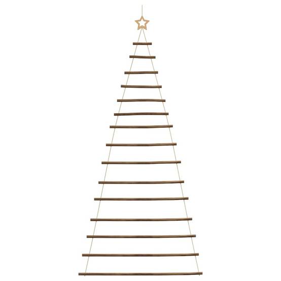 Très Grand Sapin Mural Suspendu en Bois Naturel Décoration Rustique 210 cm – ComfortXL Outdoor Living - Image 4