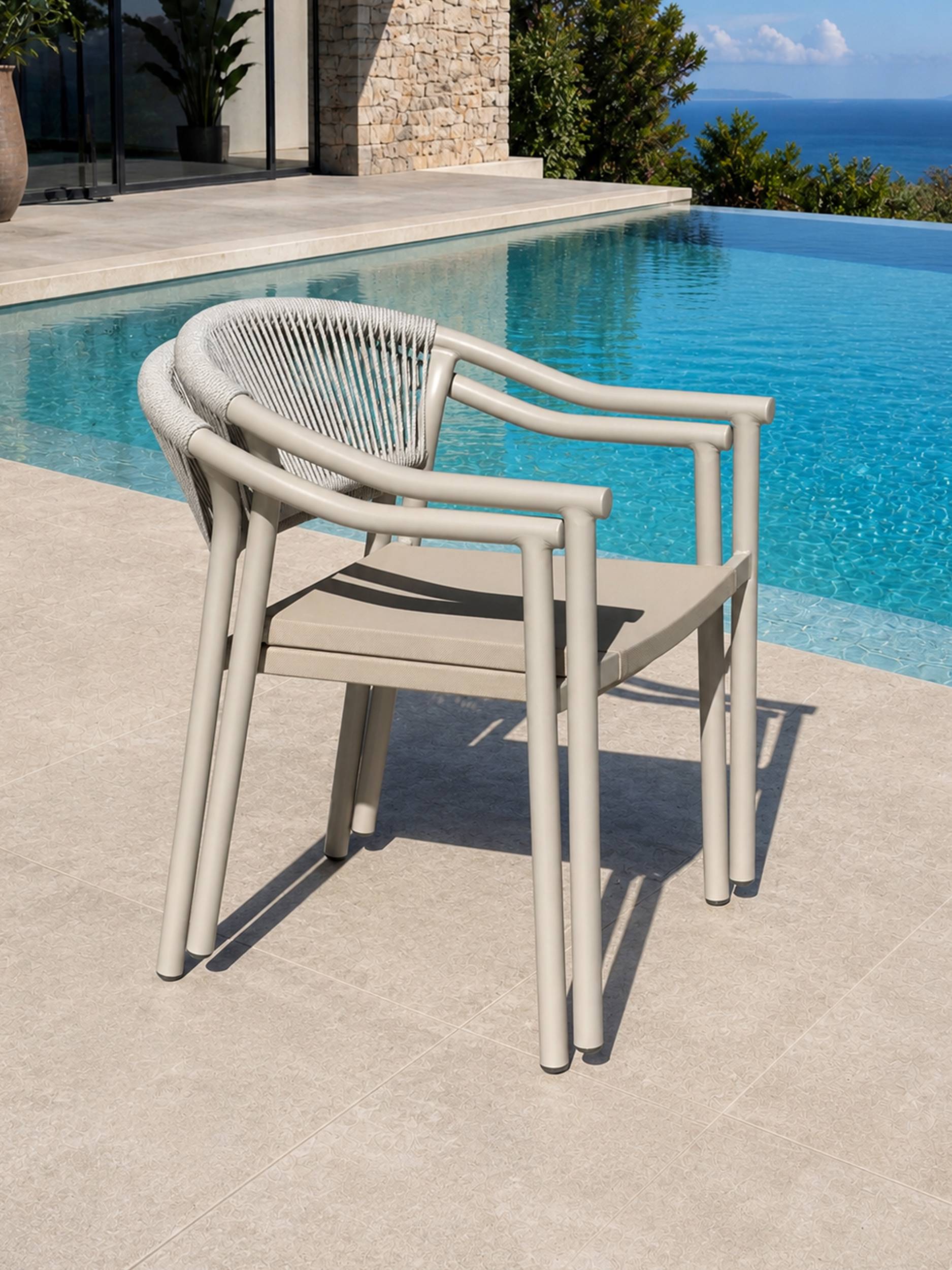 Dcb Garden - Lot de 2 fauteuils de jardin - Grège - SUMBA - Image 7