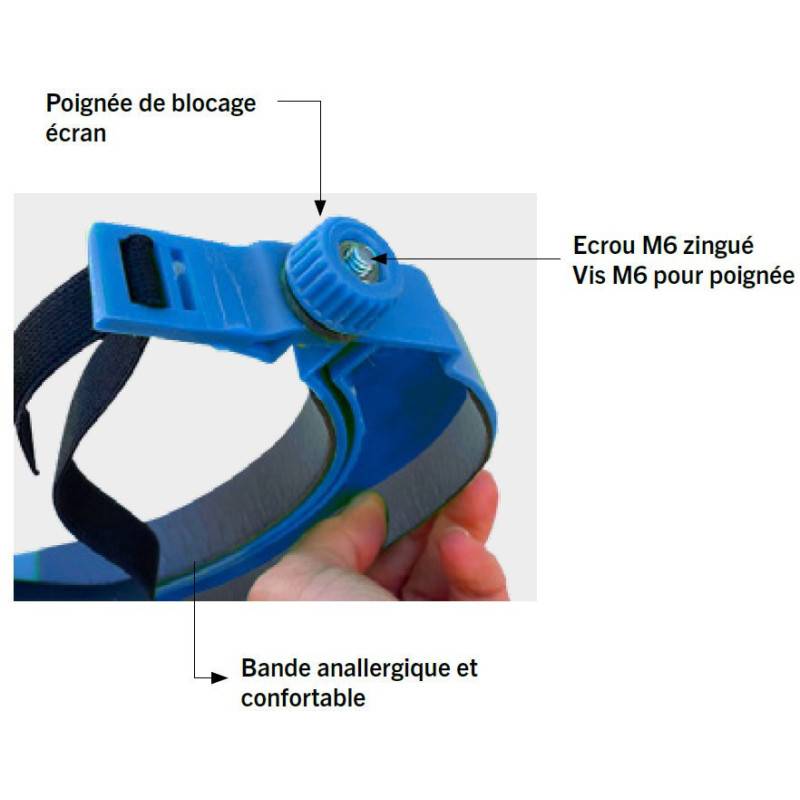 Visière de protection réglable polycarbonate homologuée EN166 (à l'unité) - Image 4