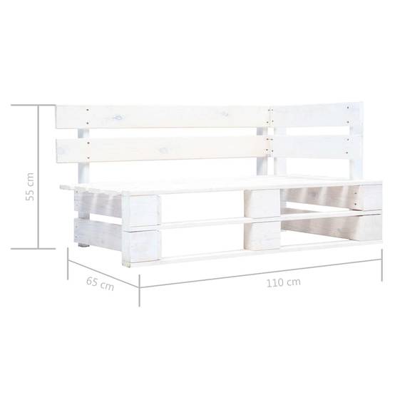 Vidaxl - Salon de jardin palette 6 pcs et coussins Pin imprégné de blanc vidaXL 3066933 - Image 10