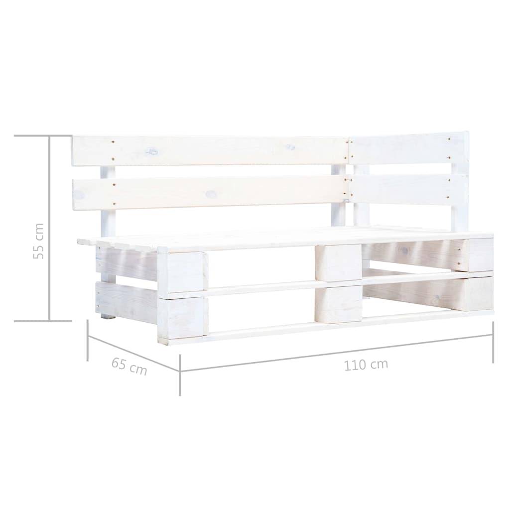 Vidaxl - Salon de jardin palette 6 pcs et coussins Pin imprégné de blanc vidaXL 3066933 - Image 10