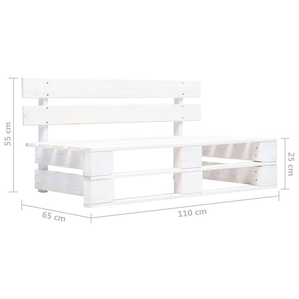 Vidaxl - Salon de jardin palette 6 pcs et coussins Pin imprégné de blanc vidaXL 3066933 - Image 9