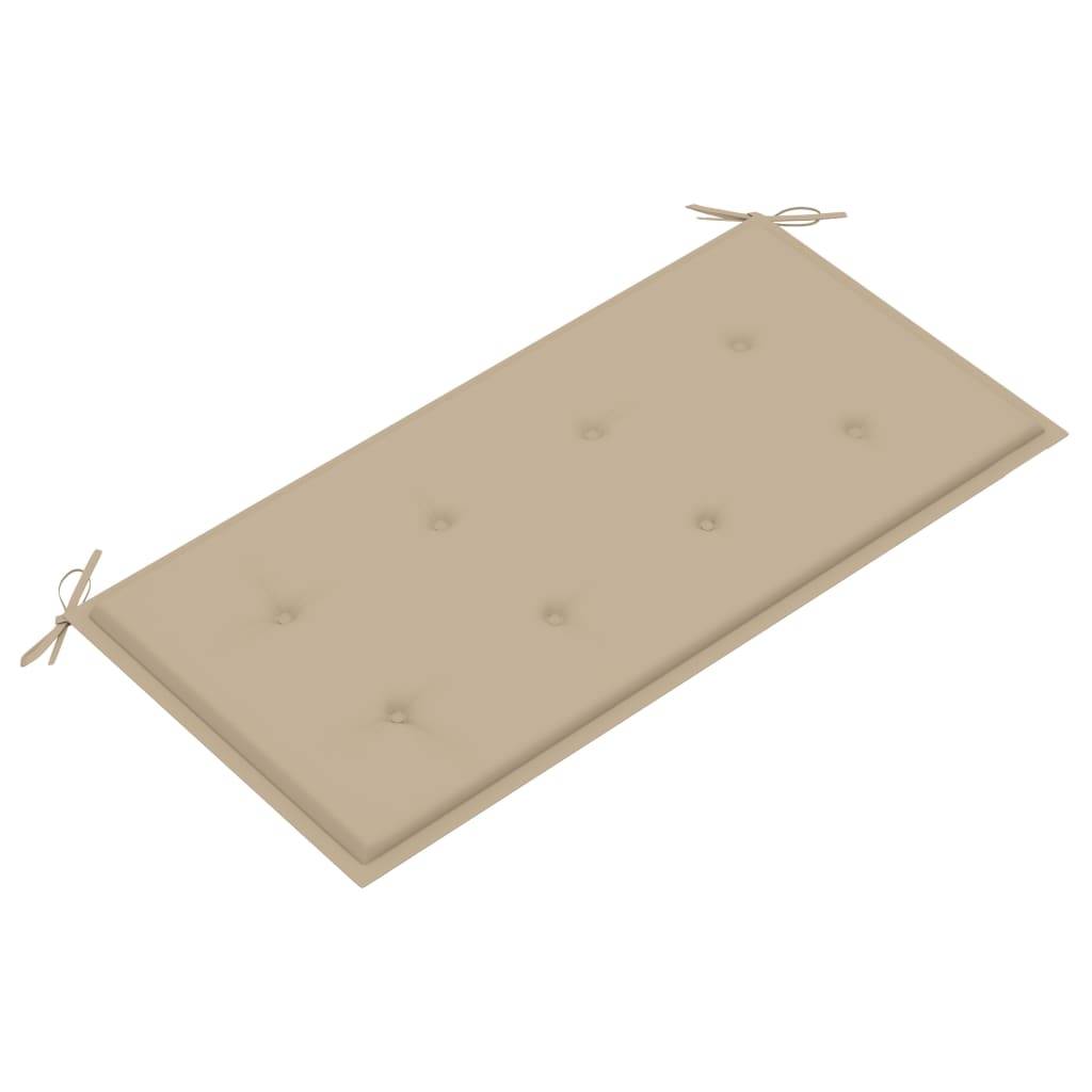 Helloshop26 - Banc de jardin meuble de patio d'extérieur terrasse avec coussin beige 112 x 55 x 94 cm bois de teck massif - Image 5