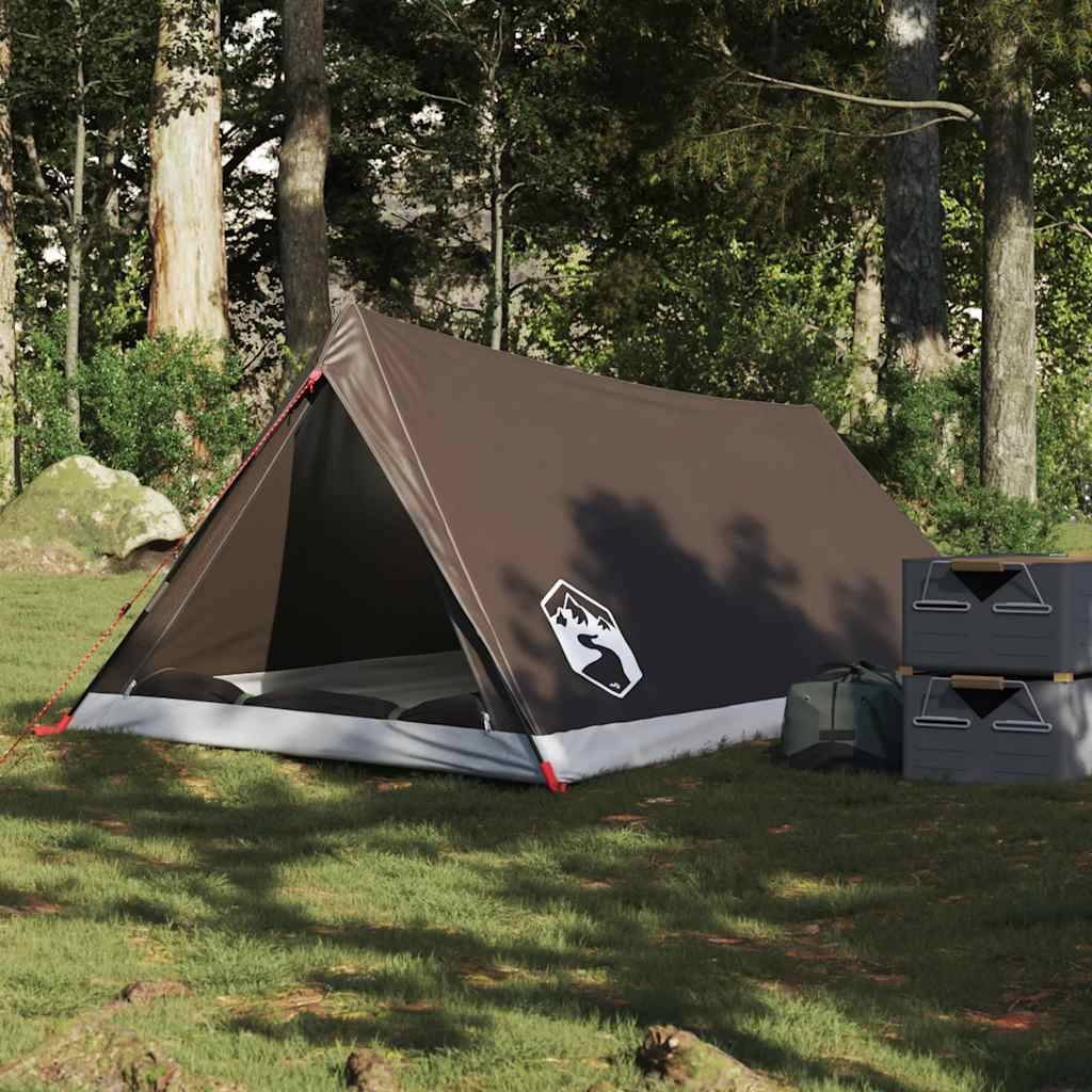 ComfortXL - Tente Canadienne 2 Personnes Polyester Imperméable Légère pour Trekking Festival Marron – ComfortXL Outdoor Living - Image 1