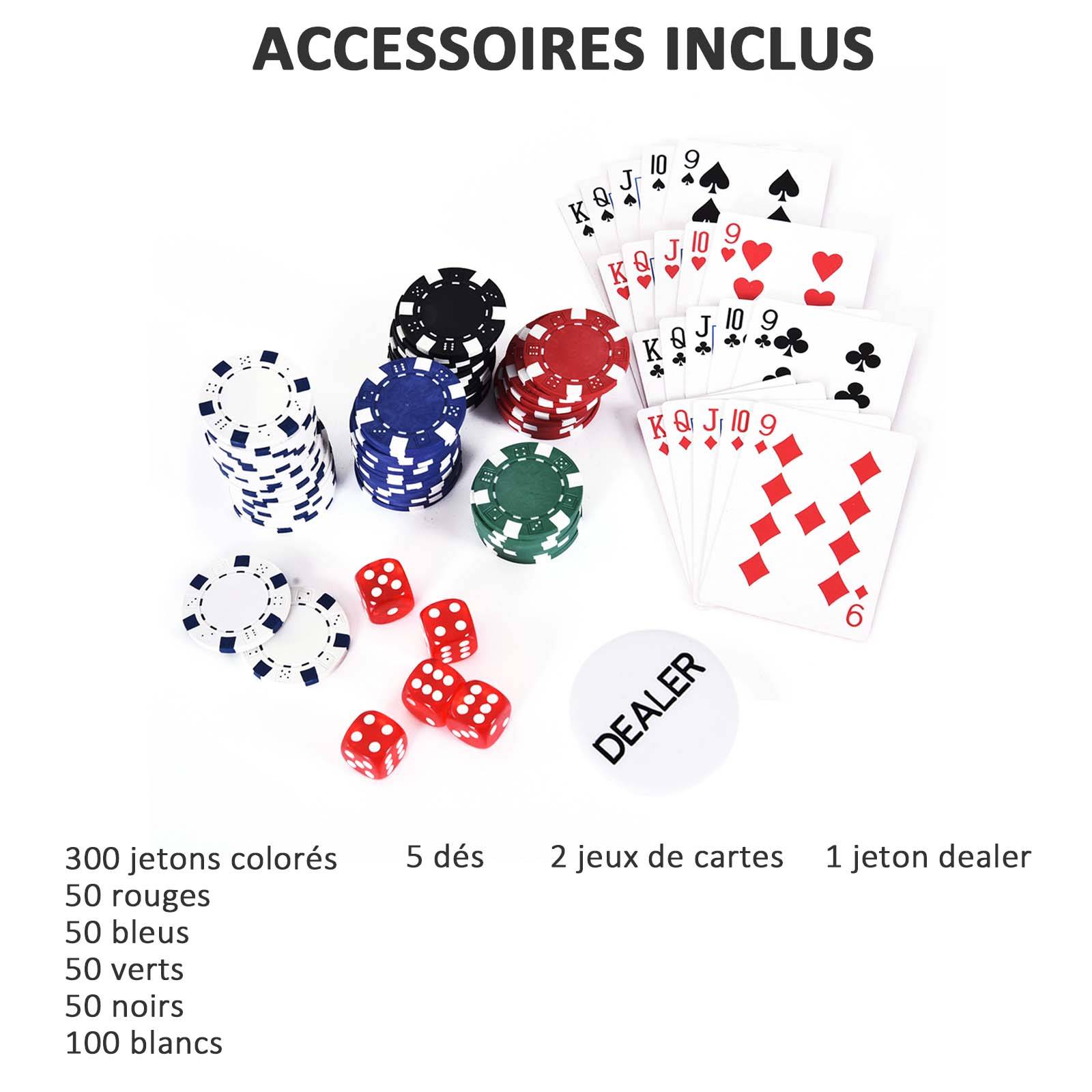 Mallette de Poker Coffret de Poker Complet avec 300 jetons 2 Jeux de Cartes + 2 clés Aluminium - Image 7