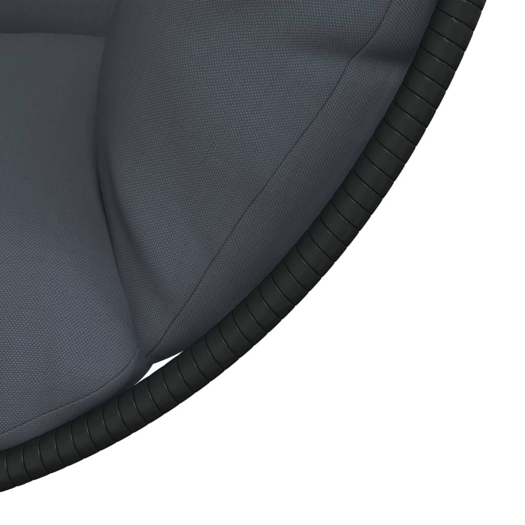 Chaise Œuf Suspendue en Résine Tressée et Corde avec Support Acier et Coussins Déhoussables pour Jardin Anthracite – ComfortXL Outdoor Living - Image 7