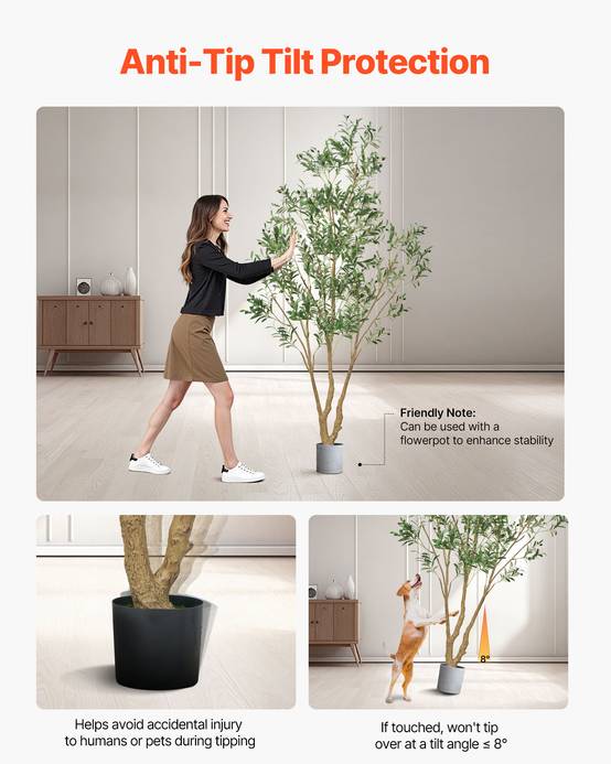 Vevor - VEVOR Arbre Artificiel Plante Artificielle Faux Olivier 2,4 m Déco d'Intérieur - Image 5