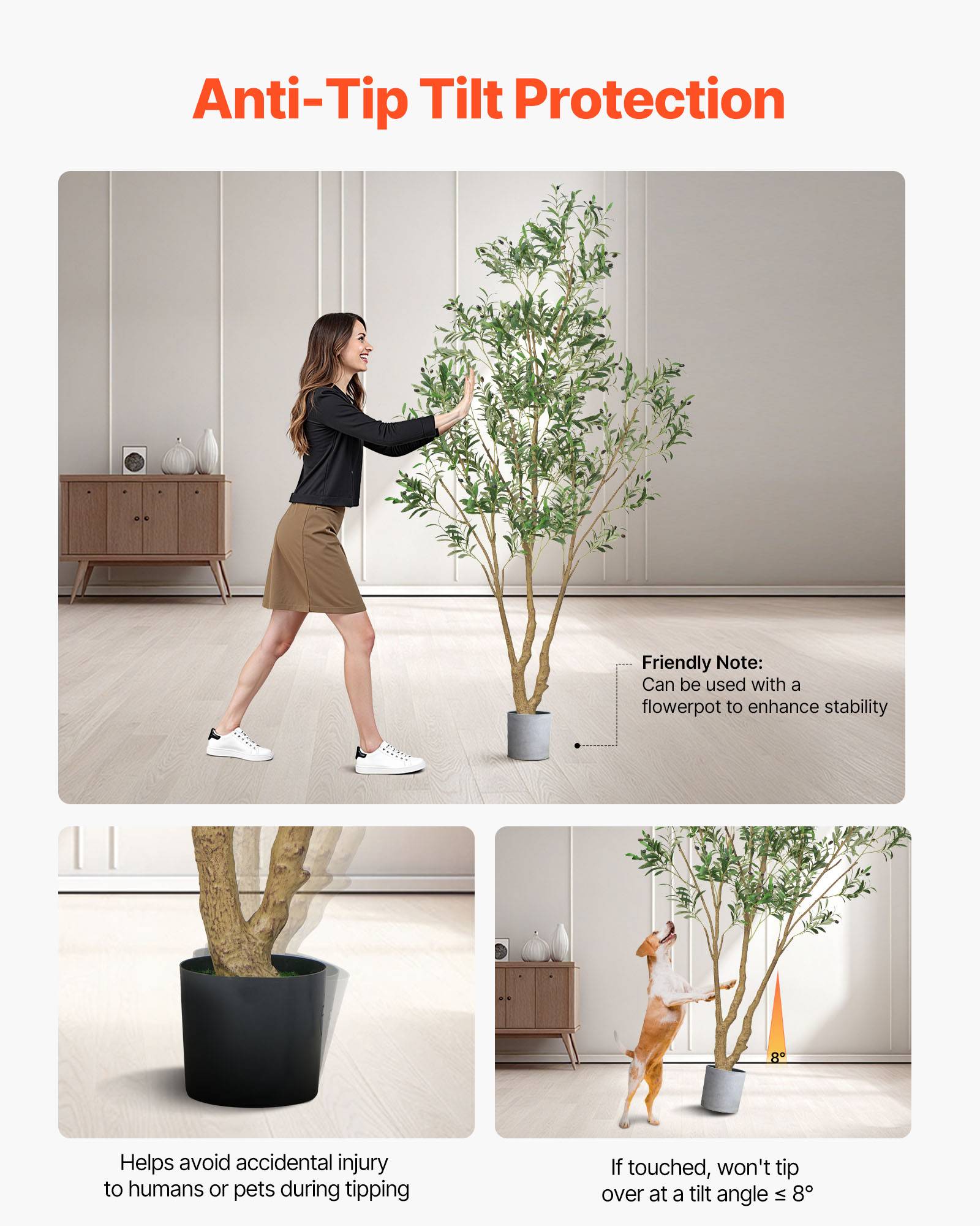 Vevor - VEVOR Arbre Artificiel Plante Artificielle Faux Olivier 2,4 m Déco d'Intérieur - Image 5