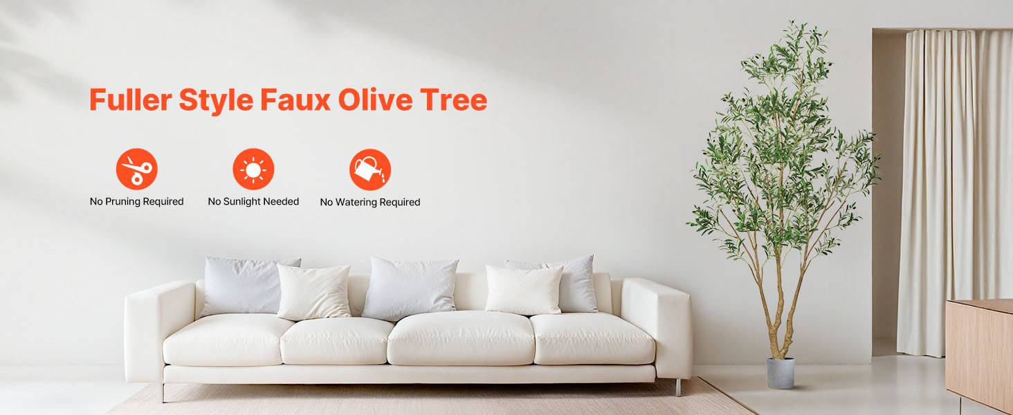 Vevor - VEVOR Arbre Artificiel Plante Artificielle Faux Olivier 2,4 m Déco d'Intérieur - Image 9