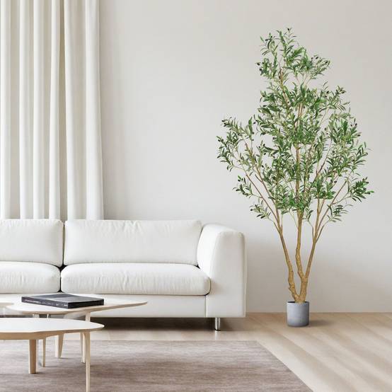 Vevor - VEVOR Arbre Artificiel Plante Artificielle Faux Olivier 2,4 m Déco d'Intérieur - Image 8