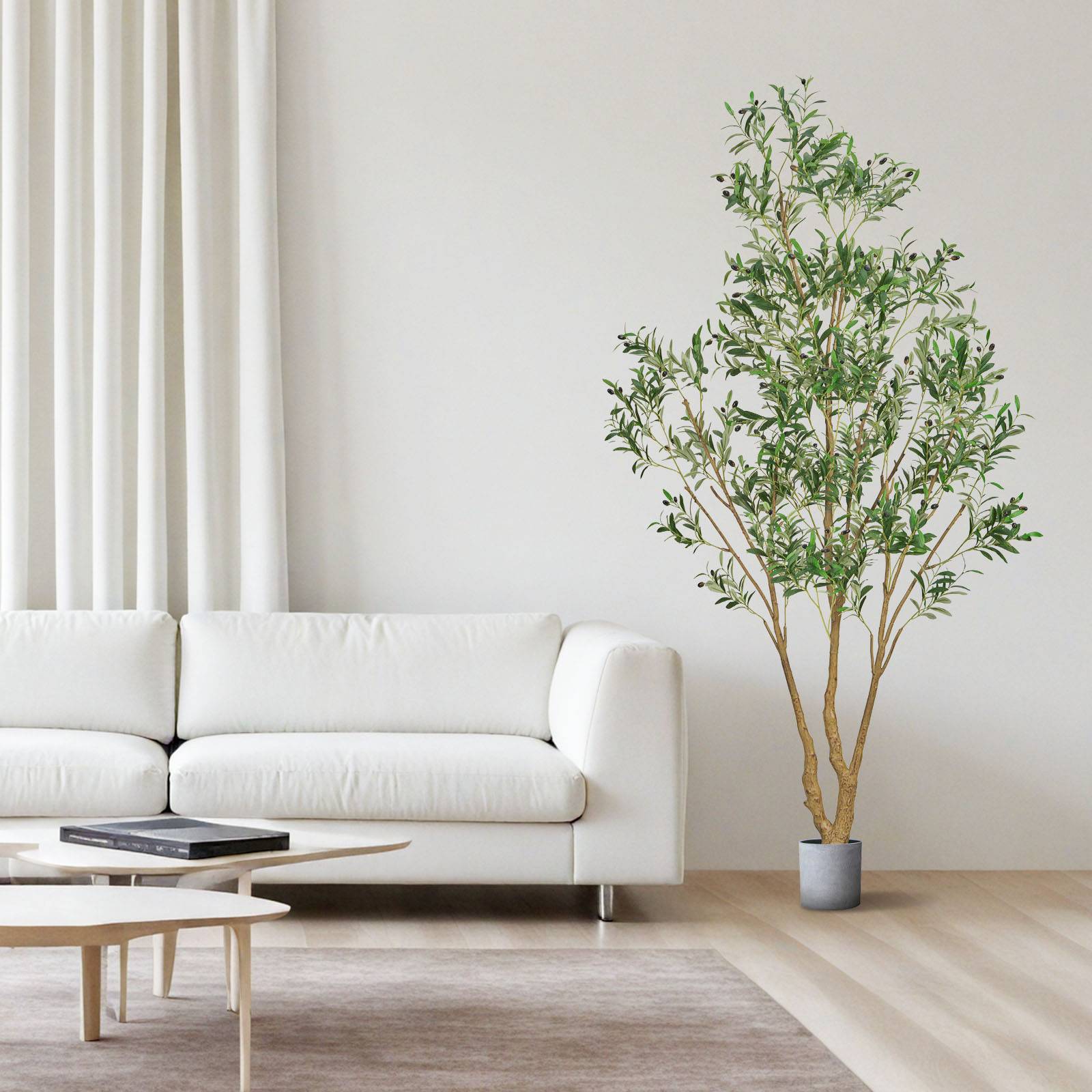 Vevor - VEVOR Arbre Artificiel Plante Artificielle Faux Olivier 2,4 m Déco d'Intérieur - Image 8