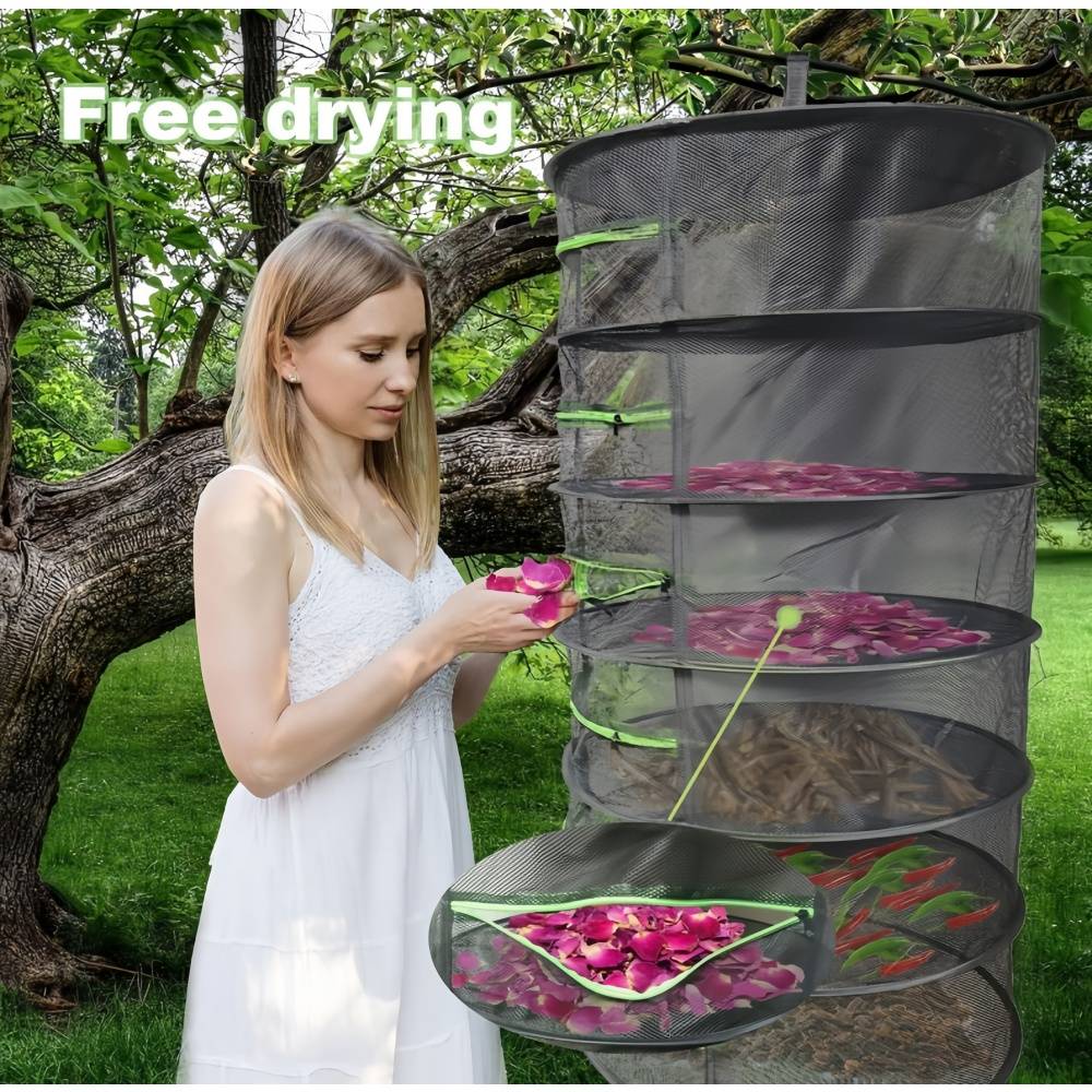 filet de protection-Séchoir 6 couches pliable pour plantes, herbes et linge - Living123 - Image 7
