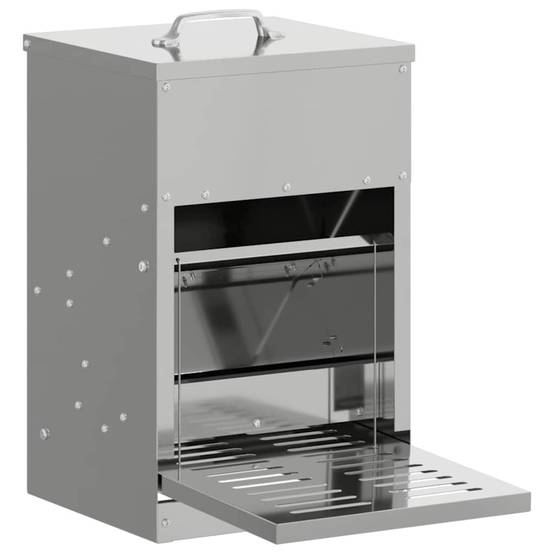 Distributeur Automatique Pédale Galva Poule 4kg Argent - ComfortXL Outdoor Living - Image 2