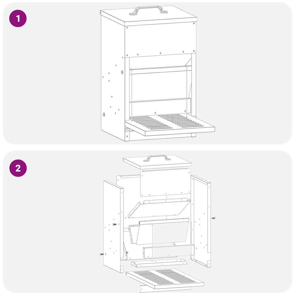 Distributeur Automatique Pédale Galva Poule 4kg Argent - ComfortXL Outdoor Living - Image 9